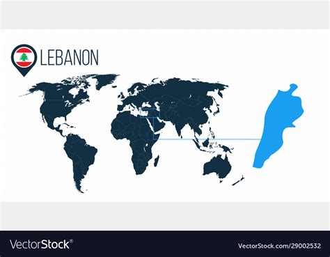 Lebanon Location On World Map Royalty Free Vector Image