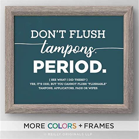 Funny Bathroom Sign Decor Do Not Flush Tampons Septic System