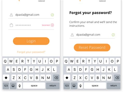Login Error And Forgot Password Screens By Daniel De Paola On Dribbble