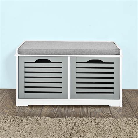 Buy Haotian Fsr23 K White Storage Bench With 2 Drawers And Removable Seat