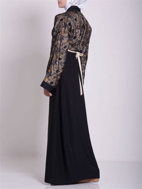Chikan Abaya Pull Over With Sequins Ab658 Alhannah Islamic Clothing