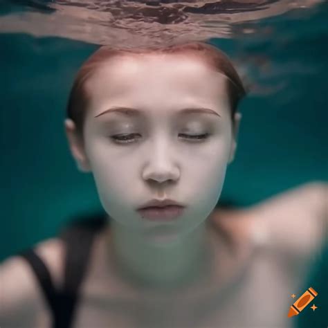 Photorealistic Close Up Of Girl Underwater