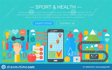Healthy Lifestyle Concept With Food And Sport Icons Sport And Fitness
