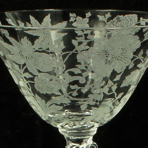 Vintage Cambridge Glass Wildflower Tall Champagne Stem 3121 Beautiful Elegant Ebay