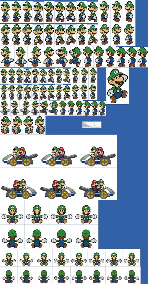 The Spriters Resource Full Sheet View Paper Mario Color Splash Luigi