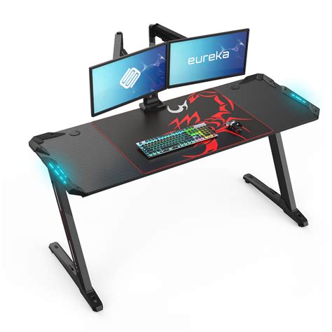 Eureka Ergonomic 60 Inch Z Shaped Large Gaming Pc Computer Desk With