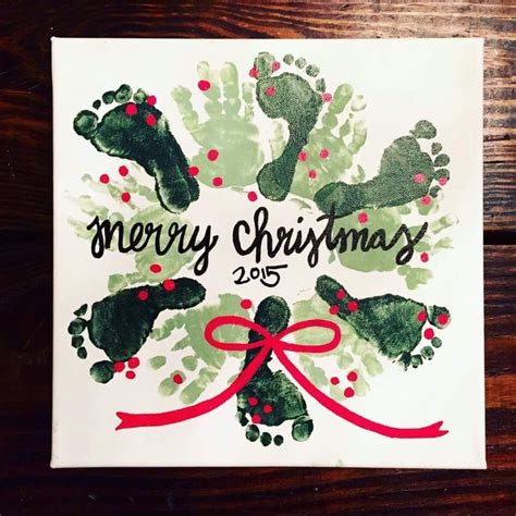 Christmas 2017 Footprint Handprint Wreath Preschool Christmas