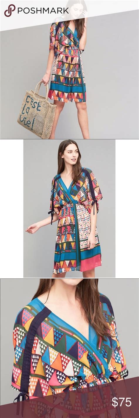 Anthropologie Maeve Geometric Print Colorful Dress Colorful Dresses