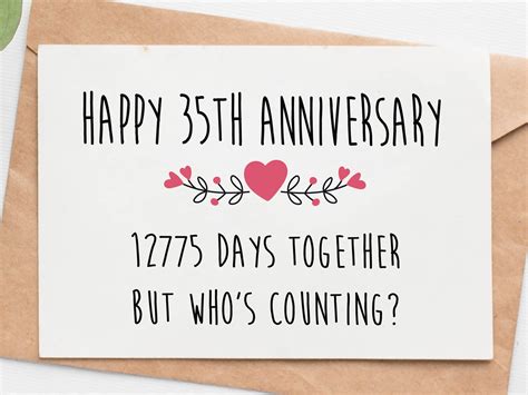 Funny 35th Anniversary Card For Husband Wife 35 Year Etsy