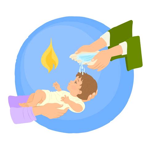 Newborn Baby Baptism By Water With Hands Of Priest 2878413 Vector Art