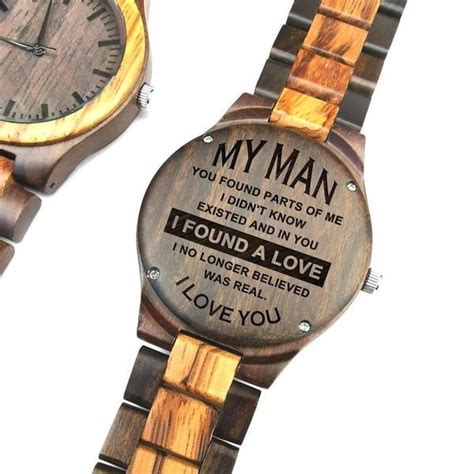Engraved Wooden Watch To My Man You Found Part Of Me 2 Wooden Watch