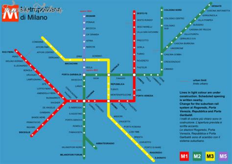 Milan Metro Map - TravelsFinders.Com