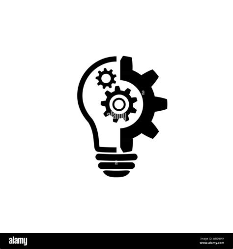 Lightbulb Icon In Flat Style Innovation Symbol Light Bulb With Gears