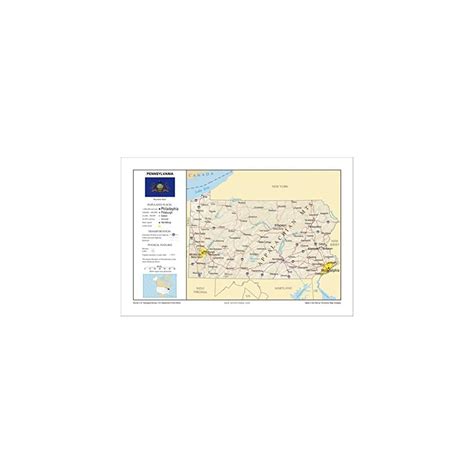 13x19 Pennsylvania General Reference Wall Map Ubuy India