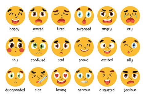 Emotions Faces Collection By Juliyas Art Thehungryjpeg