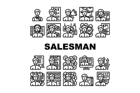 Salesman Business Occupation Icons Set Vector 1791781