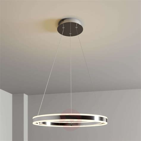 Dimmable LED pendant light Lyani in chrome, 60 cm | Lights.co.uk
