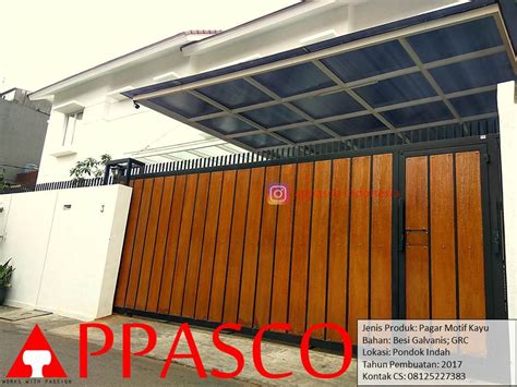 Pagar minimalis motif kayu bahan grc bandung jualo sumber : Pagar Dorong Minimalis Motif Kayu GRC di Pondok Indah | APPASCO INDONESIA