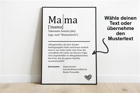 Mama Poster Personalisiert Muttertag Geschenk Bedanken Etsyde