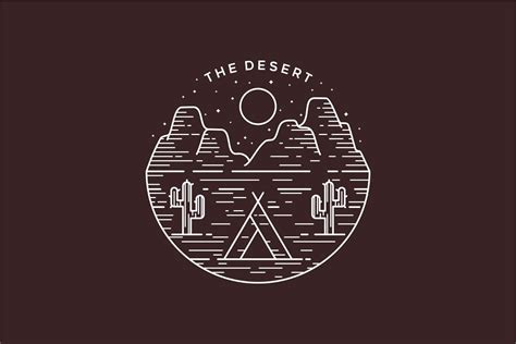 Desert Line Art Logo Badge Art Logo Line Art Graphic Design Projects