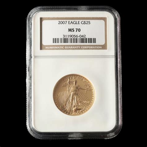 2007 25 Gold American Eagle Bullion Coin Ngc Ms70 Lot 2063 Single