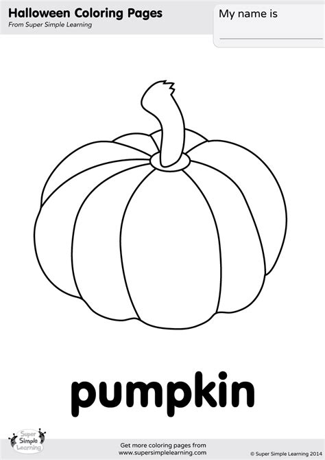 Wie wil er nou niet zo'n mooie kleurplaat van sint en piet? Pumpkin Coloring Page | Super Simple
