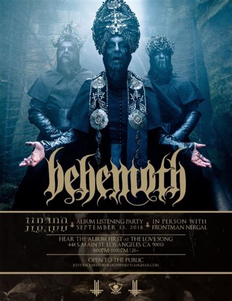 Behemoth Announce New Album Listening Parties In New York And Los