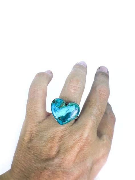 Natural Turquoise Heart Ring Turquoise Heart Ring Turquoise Heart