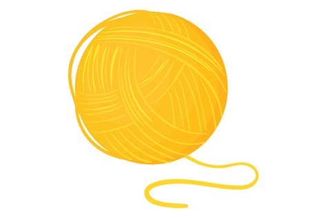 Knit Ball Icon Yellow Wool Cartoon Yarn Graphic By Smartstartstocker