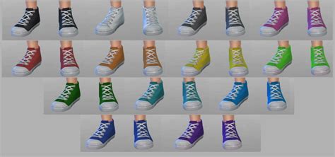 Mod The Sims Male Sim High Top Sneaker Recolors