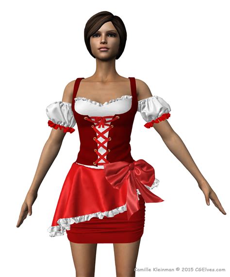 Red Riding Hood Dynamic 3d Dress Designer Clothing