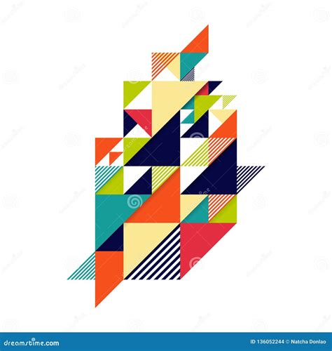Abstract Colorful Geometric Isometric Shape Background Stock Vector