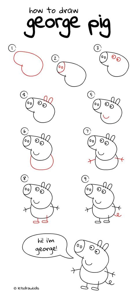 Drawing is a skill that can be learned and developed with time and lots of practice. How to draw George pig. Easy drawing, step by step ...