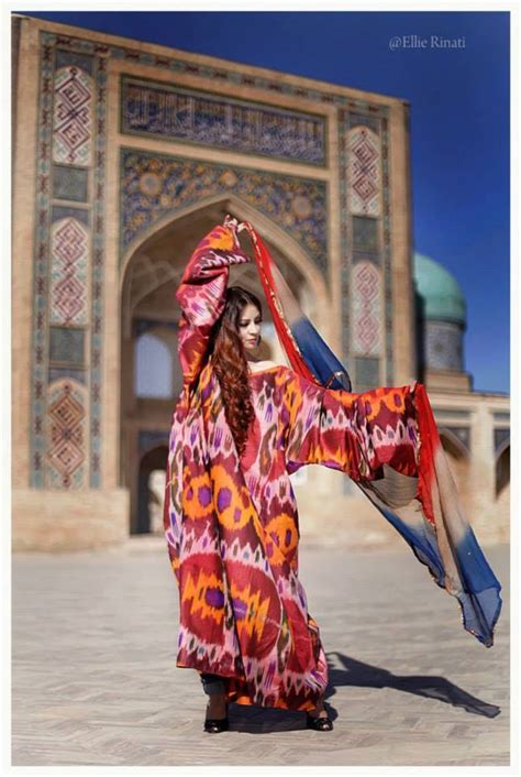 Suzani Decor Traditional Uzbek Silk Ikat Dress Uzbekistan