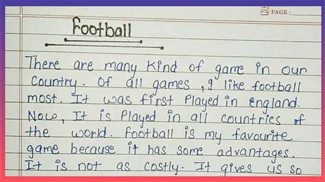 Essay On Football In English ️ Paragraph On Football Essay Writing