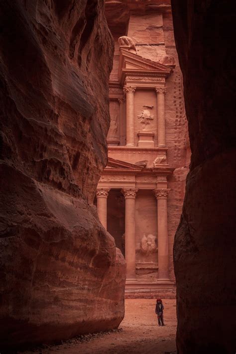 Entrance To The Lost City Of Petra In Jordan Including Local Bedouin