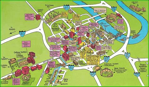 Map Of Downtown Nashville With Hotels And Attractions Map Resume