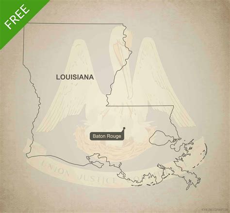 Free Vector Map Of Lousiana Outline One Stop Map