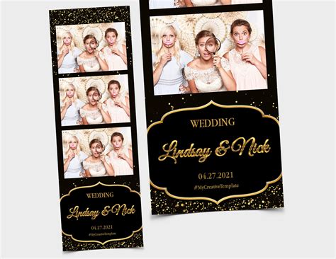 Photo Booth Template Wedding Black And Gold Photo Booth Etsy