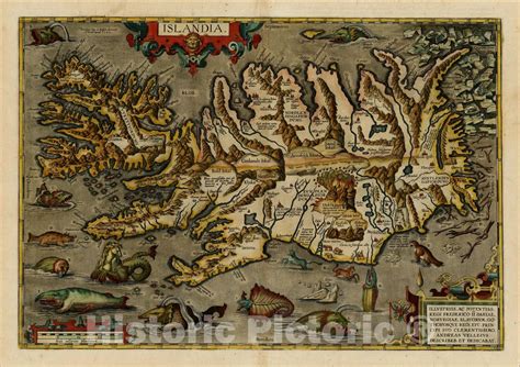historic map islandia 1601 abraham ortelius vintage wall art iceland map antique maps