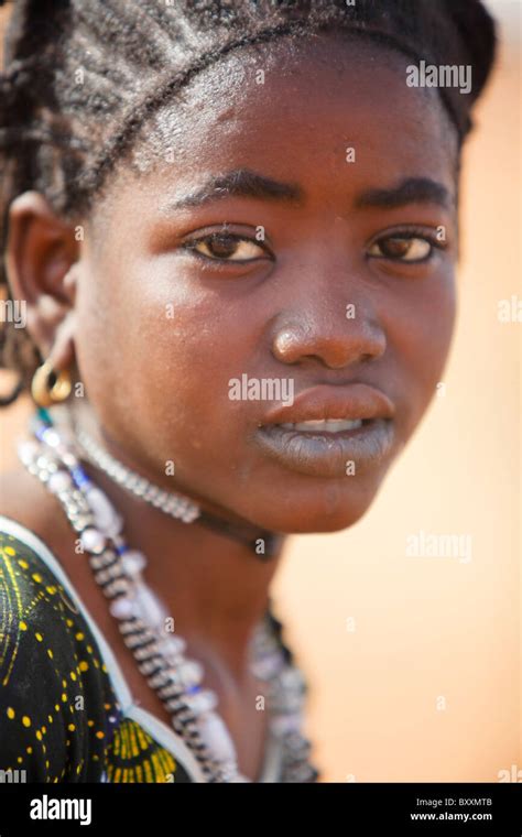 Portrait Of A Young Fulani Woman In The Town Of Djibo In Northern