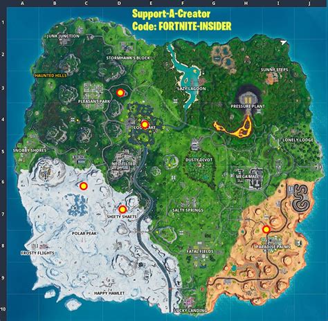 Fortnite Season X10 All Rift Locations On The Map Fortnite Insider