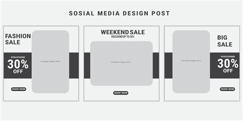 Editable Social Media Templates Design Posts Collection 3355055 Vector