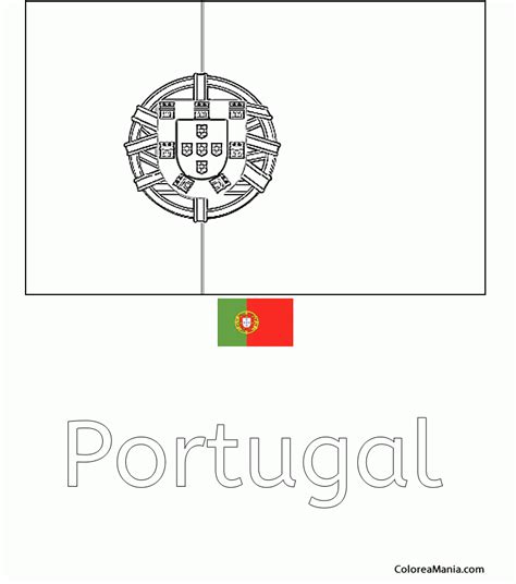 Colorear Portugal Rep Blica Portuguesa Banderas De Paises Dibujo