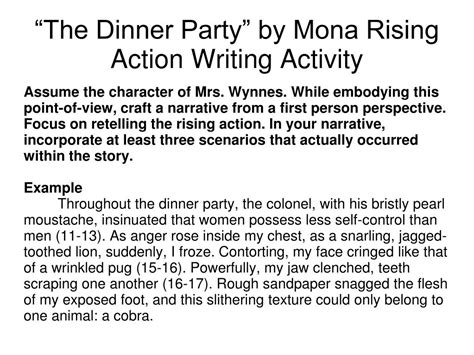 Dinner party definition and meaning. 35 The Dinner Party By Mona Gardner Plot Diagram - Wiring ...