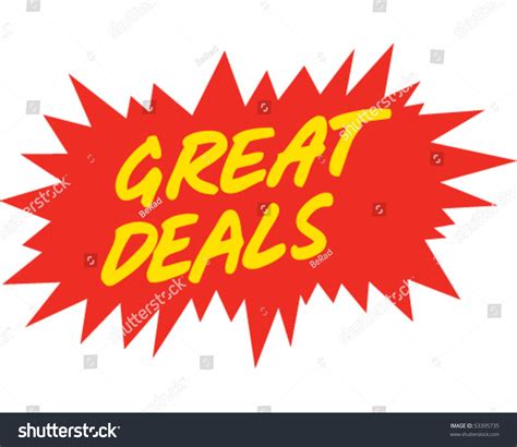 Great Deals Sign Stock Vector Royalty Free 53395735 Shutterstock