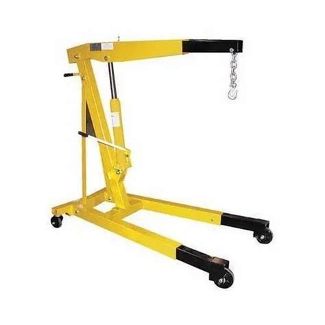 Yellow Electric Portable Floor Crane Max Height 25 Feet Capacity 1