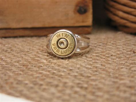 Bullet Jewelry Sterling Silver Split Shank Brass 9mm Bullet
