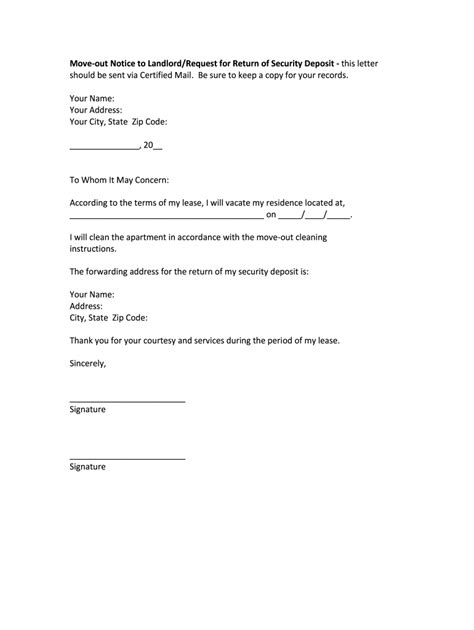 Tenant 60 Day Notice To Vacate Sample Letter Database Letter Template