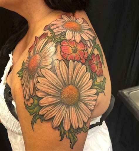 Daisy Tattoos On Shoulder